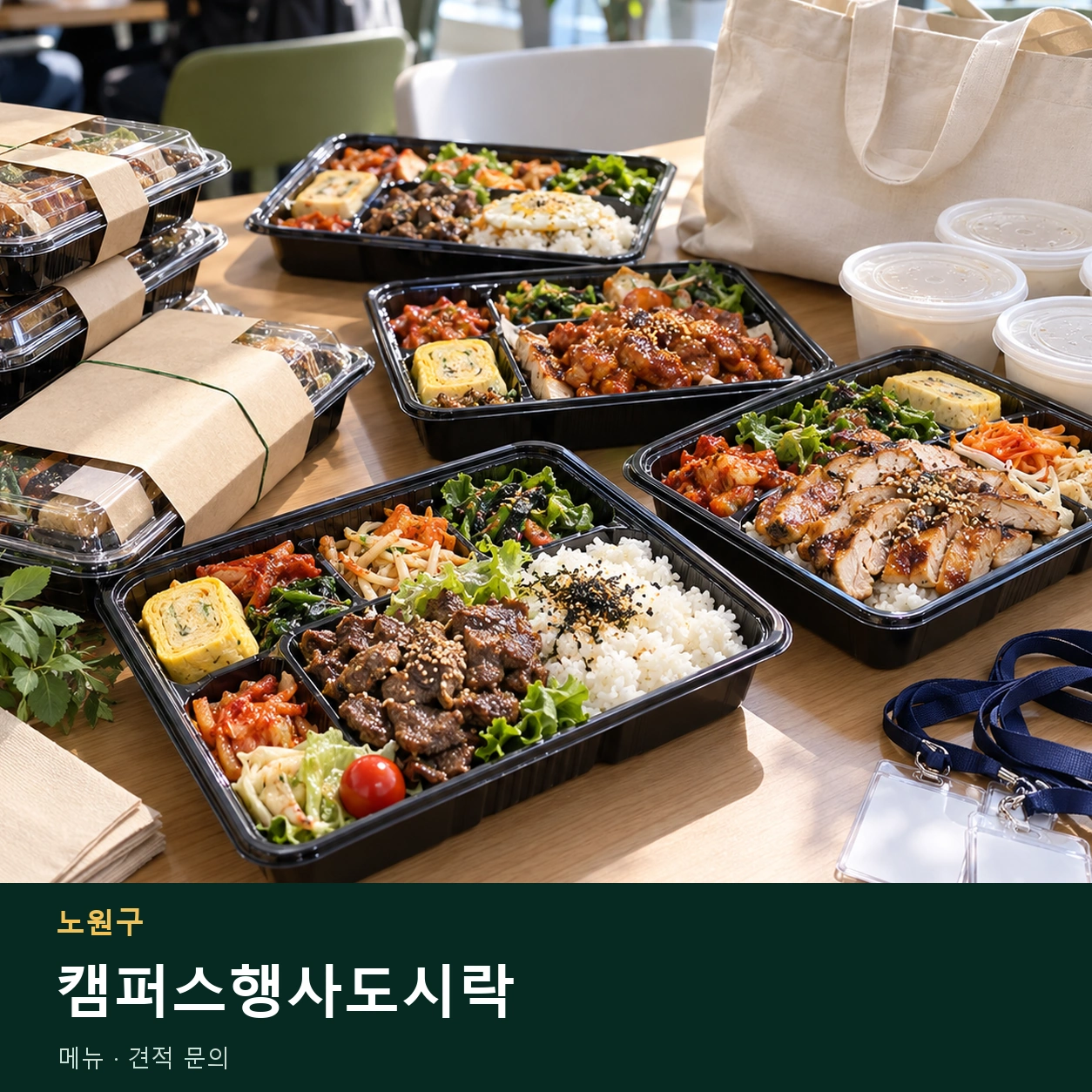 노원구 캠퍼스행사도시락 메뉴와 주문 목적 안내 이미지