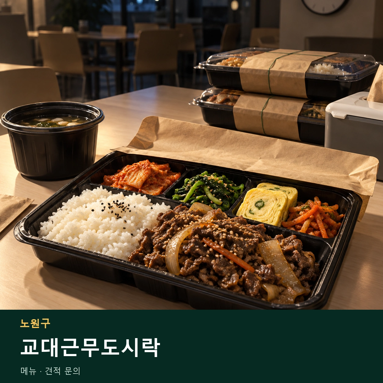 노원구 교대근무도시락 메뉴와 주문 목적 안내 이미지