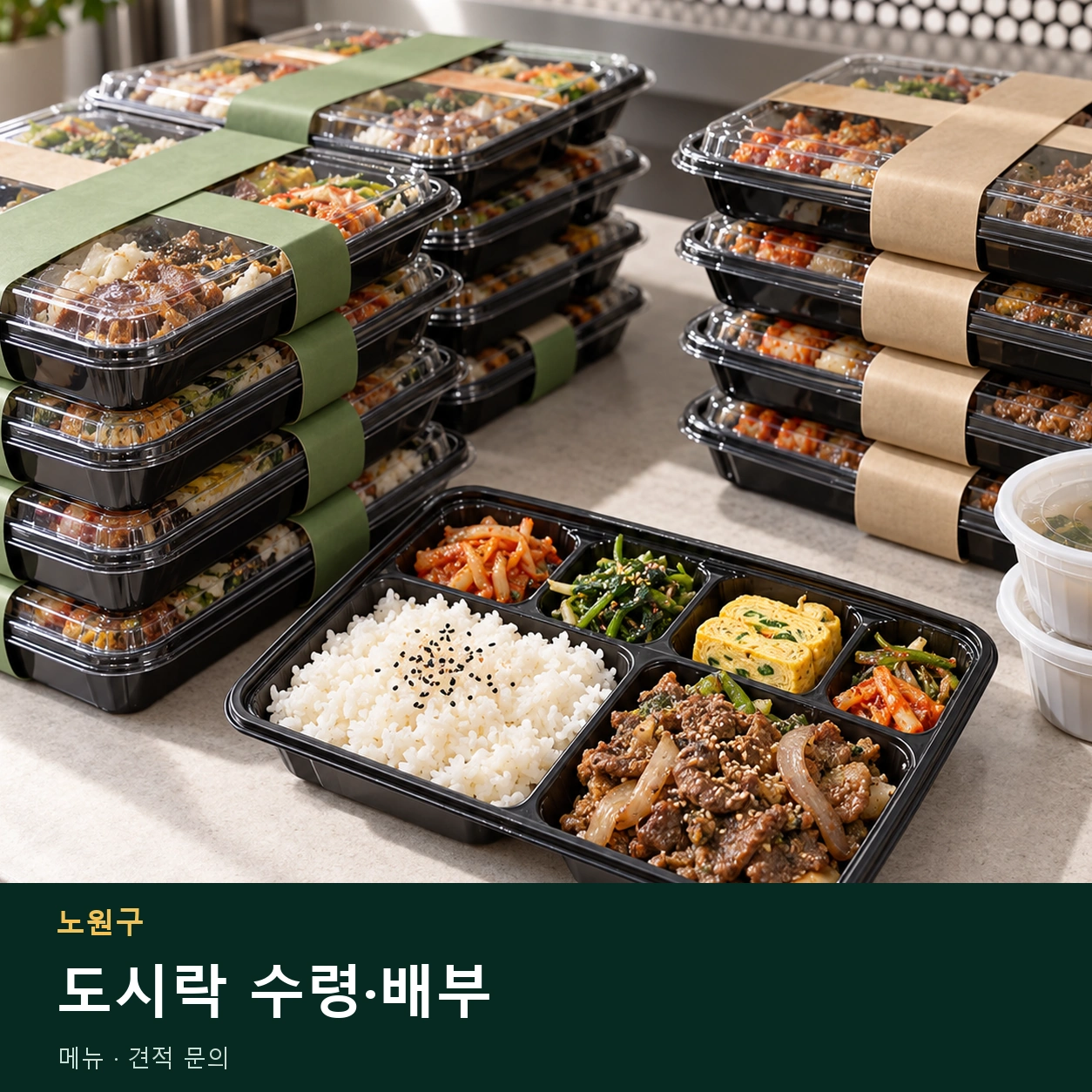 노원구 도시락 수령·배부 메뉴와 주문 목적 안내 이미지